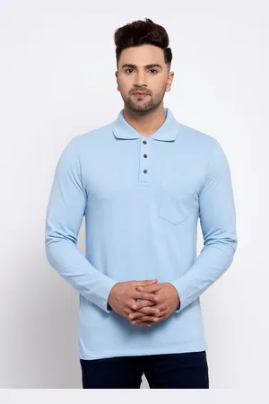 Kalt Men Solid Polo Collar Cotton T-Shirt