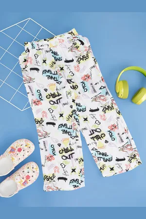 Pantaloons Girls Typography Printed Trousers