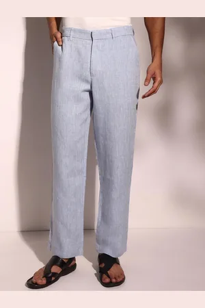 Fabindia Men Mid Rise Straight Fit Trousers