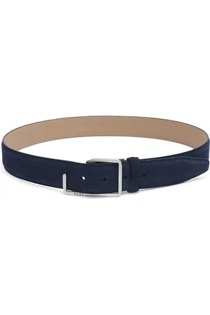 RARE RABBIT Men Leather Solid Push Pin Belt