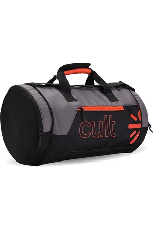 Cult Grey & Orange Printed Duffel Bag With Shoe Compartment