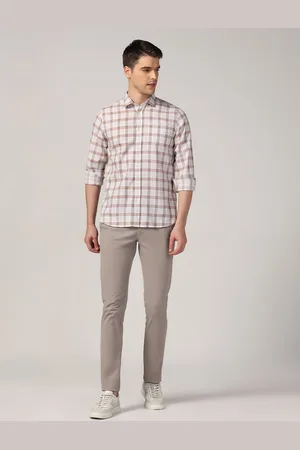 Blackberrys Spread Collar Long Sleeves Slim Fit Cotton Checked Casual Shirt