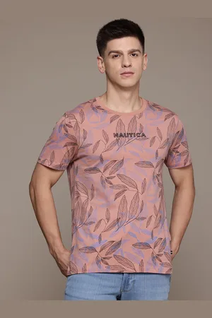 Nautica Men Tropical Printed Pure Cotton T-shirt