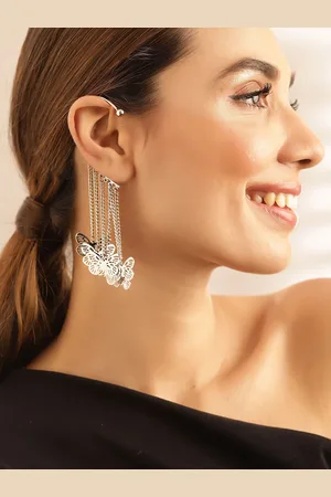 Priyaasi Silver-Plated Contemporary Jacket Ear Cuff Earring