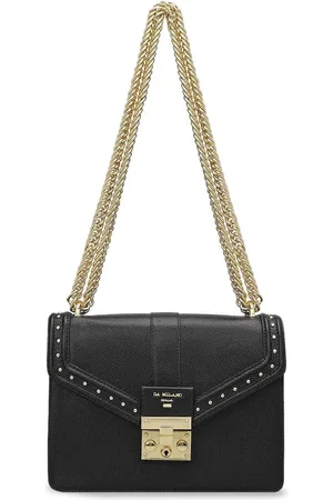 Da Milano Textured Leather Structured Shoulder Bag with Quilted