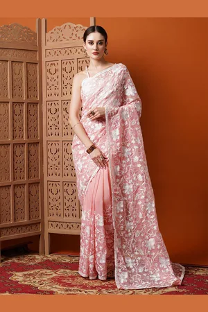 Kalini Floral Embroidered Organza Saree