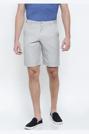 ColorPlus Men Grey Solid Tailored Fit Shorts