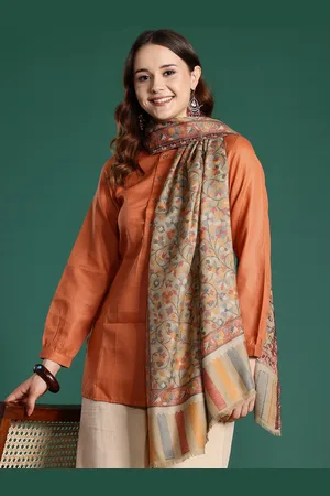 Sangria Floral Woven Design Stole
