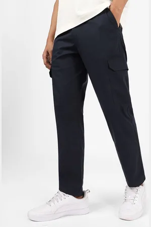 URBANO Men Mid-Rise Pure Cotton Cargo Trousers
