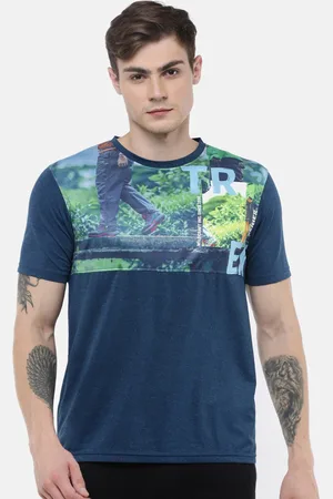 Wildcraft Men Teal Printed T-shirt