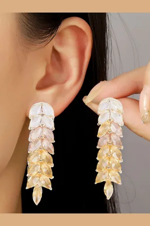 Salty Gold Plated Contemporary Drop Earrings