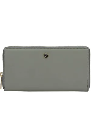 Da Milano Women Textured Zip Detail Leather Zip Around Wallet