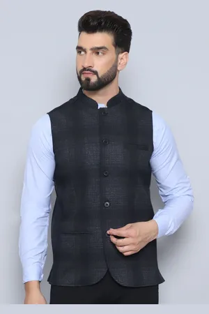 Even Checked Woven Nehru Jacket