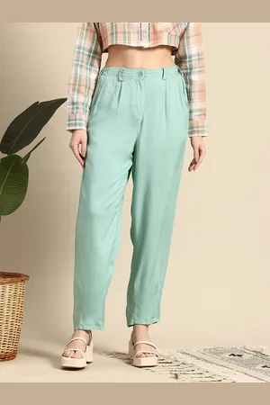 Mast & Harbour Women Tapered Fit High-Rise Pleated Trousers