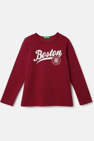 Benetton Girls Typography Printed Pure Cotton T-shirt