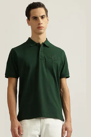 GANT Men Solid Polo Collar Cotton T-Shirt