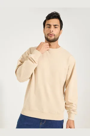Styli Men Solid Round Neck Sweatshirt