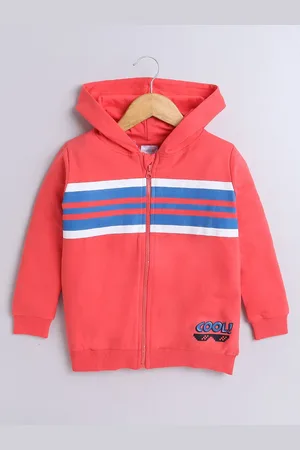 BUMZEE Boys Striped Hooded Sweatshirt