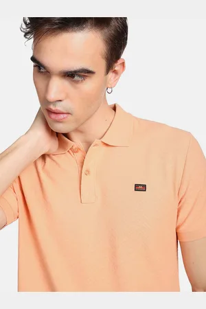 Flying Machine Men Polo Collar Pure Cotton Slim Fit T-shirt