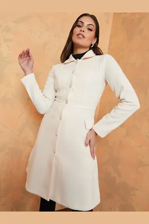 Styli Women Wool Like Knee Length Button Through Regular Fit Coat
