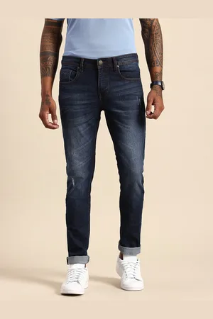 Being Human Men Slim Fit Low Distress Light Fade Stretchable Ripped Jeans