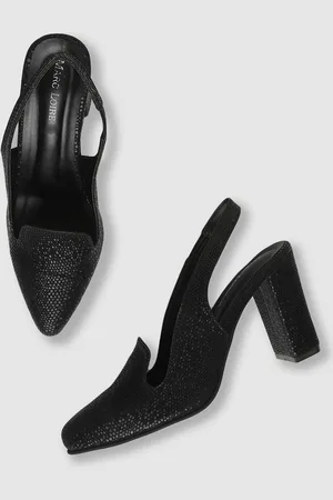 Marc Loire Textured Pointed Toe Block Heeled Pumps