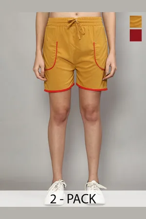 GRACIT Pack Of 2 Women Loose Fit Yoga Sports Shorts