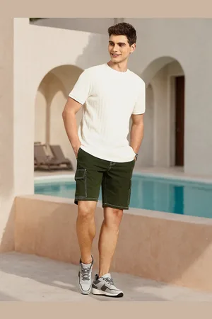 Mast & Harbour Men Pure Cotton Cargo Shorts