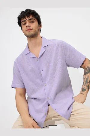 The Souled Store Men Cuban Collar Solid Cotton Casual Shirt
