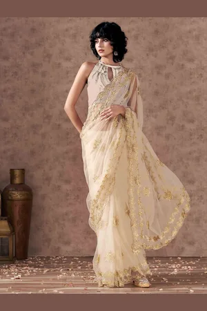 Tikhi Imli Embellished Beads and Stones Net Saree