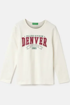 Benetton Girls Typography Printed Pure Cotton Applique T-shirt