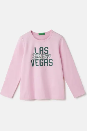 Benetton Girls Typography Printed Pure Cotton Applique T-shirt
