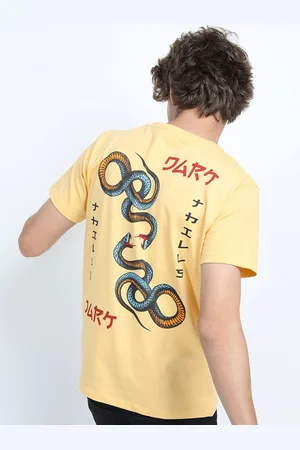 Ketch Men Yellow Slim Fit Cotton T-shirt