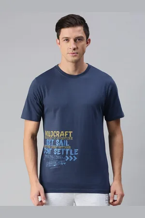 Wildcraft Men Navy Blue Typography Printed T-shirt