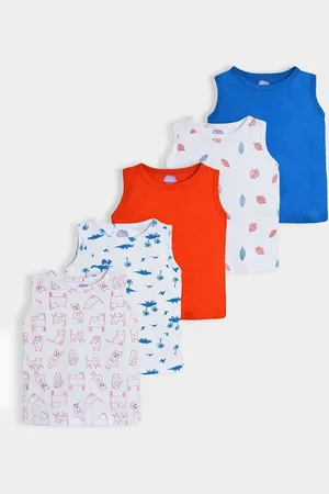 MiArcus Unisex Kids Pack Of 5 Floral Printed Round Neck Cotton T-Shirts