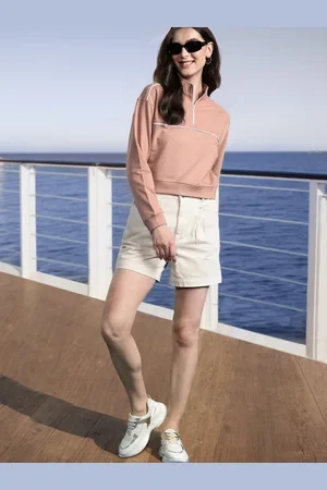 Mast & Harbour Women Solid Sweatshirt