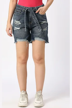 Being Human Women Washed High-Rise Shorts Technology