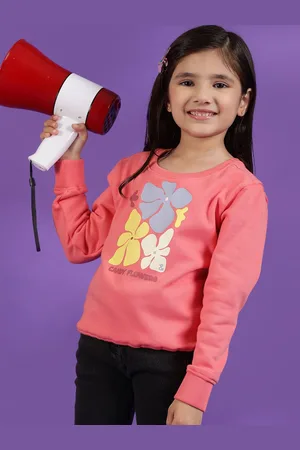 TALES & STORIES Girls Long Sleeves Round Neck Cotton Pullover Sweatshirt