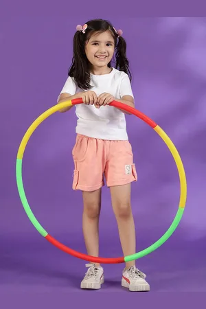 TALES & STORIES Girls Solid Mid-Rise Shorts