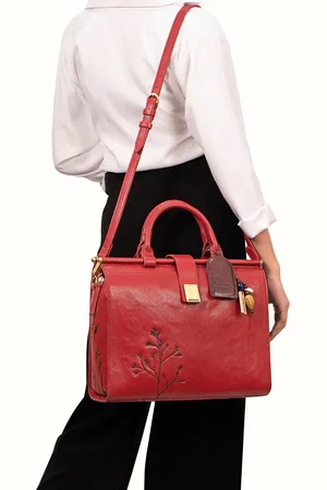 Hidesign Leather Laptop Bag With Cut Work