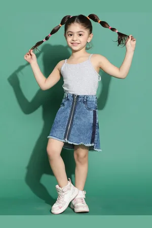 TALES & STORIES Girls Denim Straight Skirt
