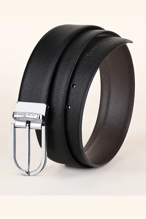 LOUIS STITCH Men Textured Reversible Leather Formal Belt