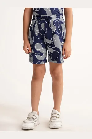 Blue Giraffe Boys Abstract Printed Mid Rise Pure Cotton Shorts