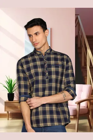 Kuons Avenue Checks Pure Cotton Kurta