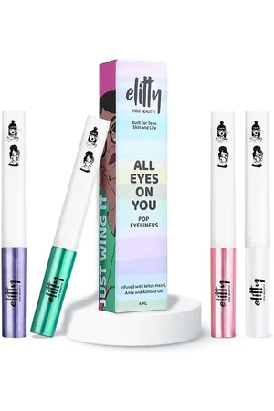 elitty Teen Girls Set of 4 Eye Gotta Feeling Smudge Proof & Metallic Pop Eyeliner