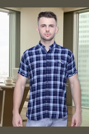 Kuons Avenue Men Smart Slim Fit Tartan Checked Casual Cotton Shirt