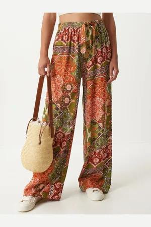 Happiness istanbul Women Floral Printed Loose Fit Parallel Trousers