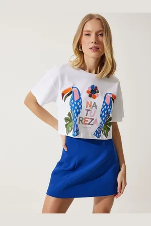 Happiness istanbul Women Graphic Printed Round Neck Cotton T-Shirt