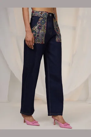Campus Women Comfort Stretchable Embroidered Patch Denim Jeans