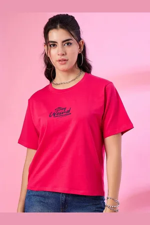 Cupid Women Typography Printed Round Neck Cotton Oversized T-shirt